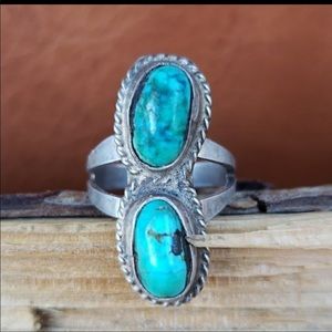 Vintage Native American Turquoise Ring sz 5.5